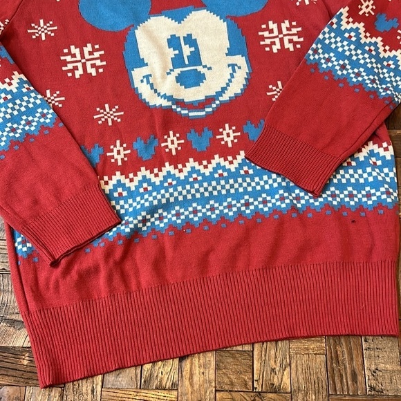 Disney Mickey Holiday Crewneck Sweater Size Large - Picture 3 of 7